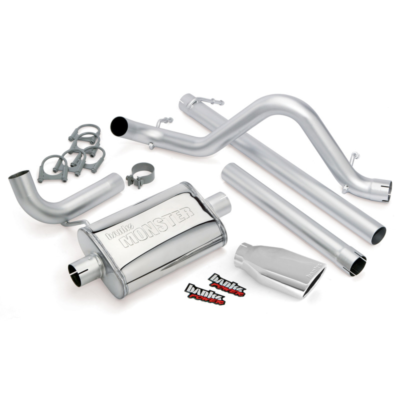 Jeep Wrangler Unlimited Performance Exhaust - Banks Power - Monster, Stainless Steel, Single Exit - Chrome - `07-`11